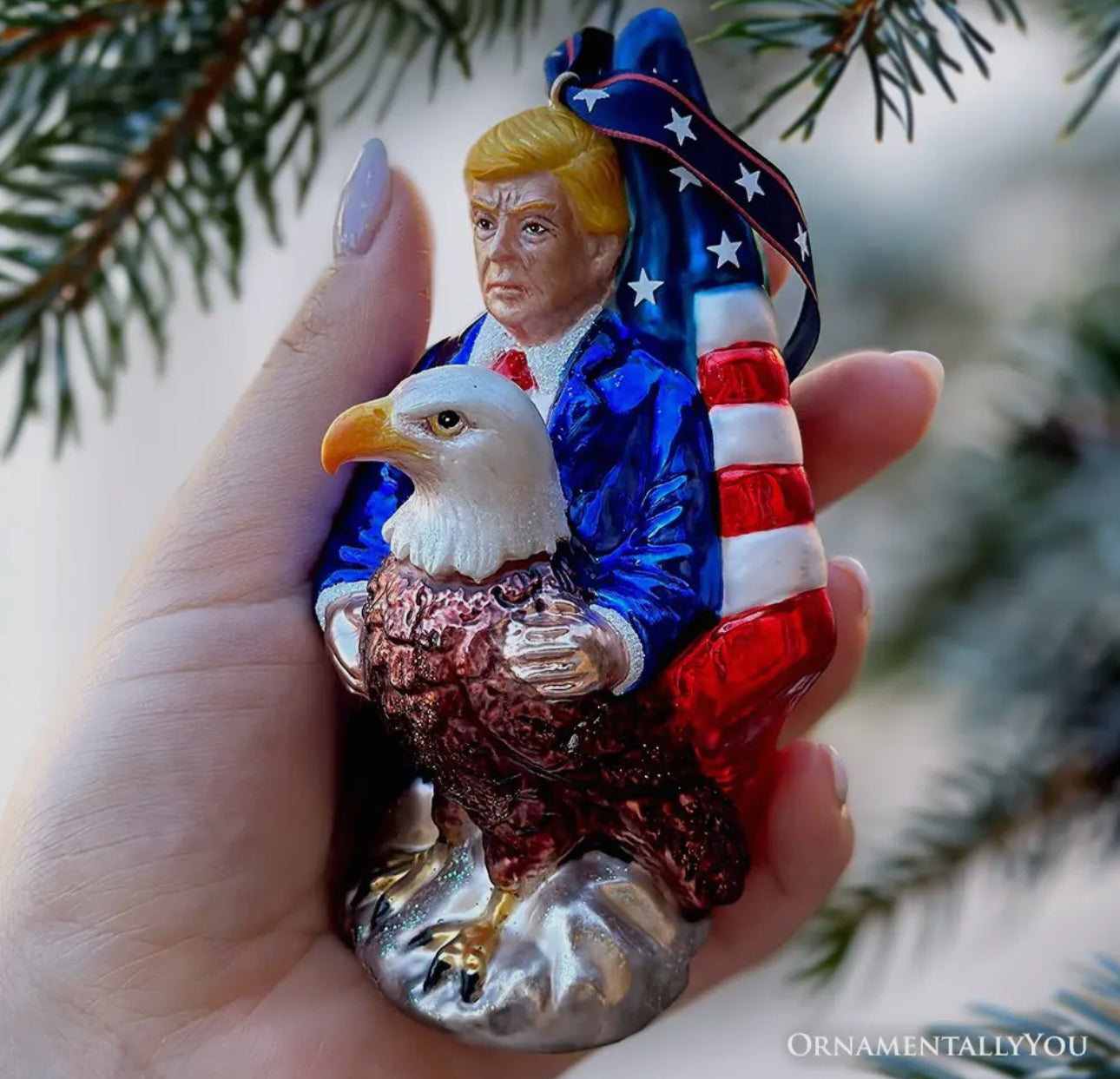 Exclusive Premium Glass Trump Ornament