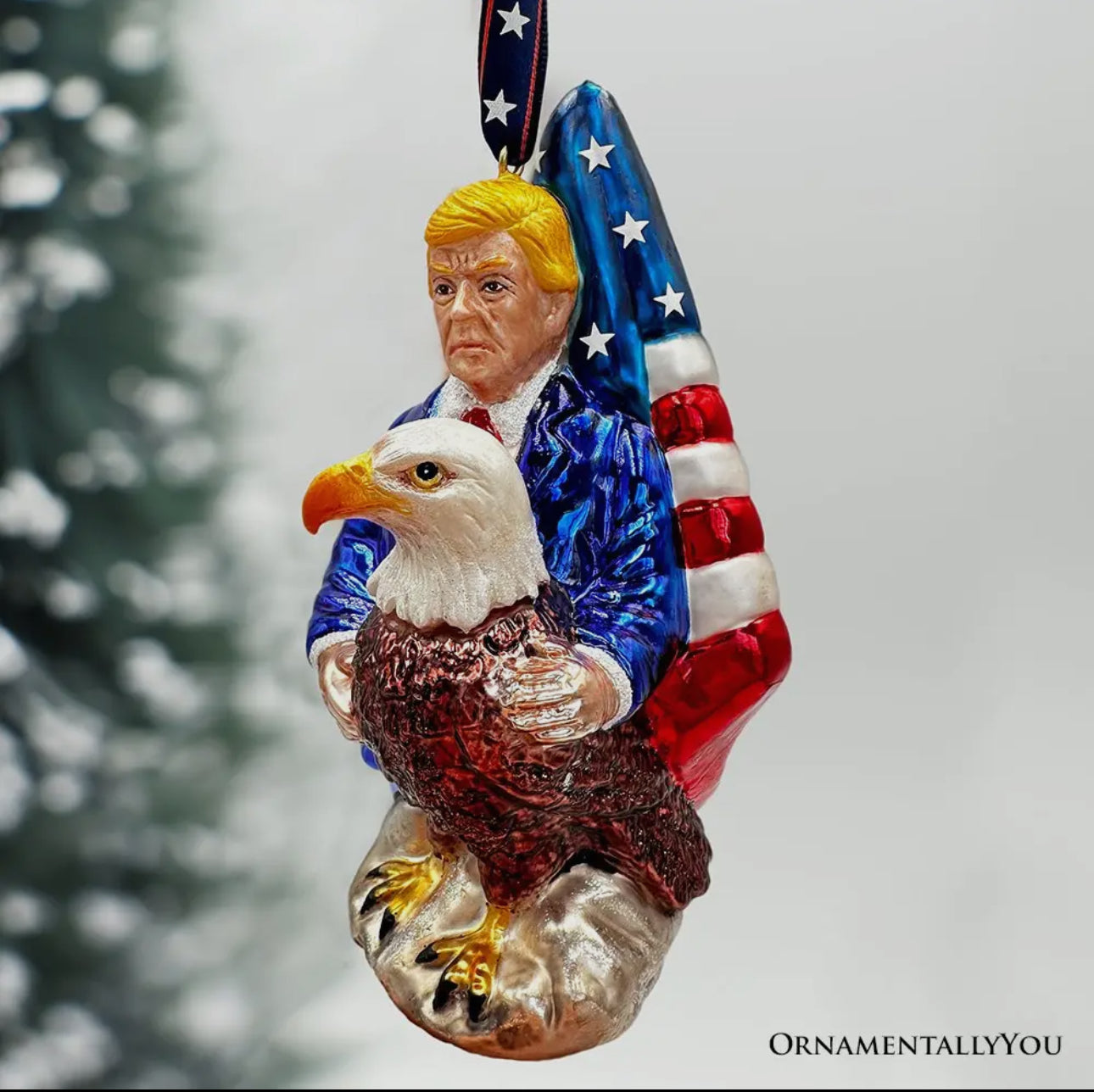 Exclusive Premium Glass Trump Ornament